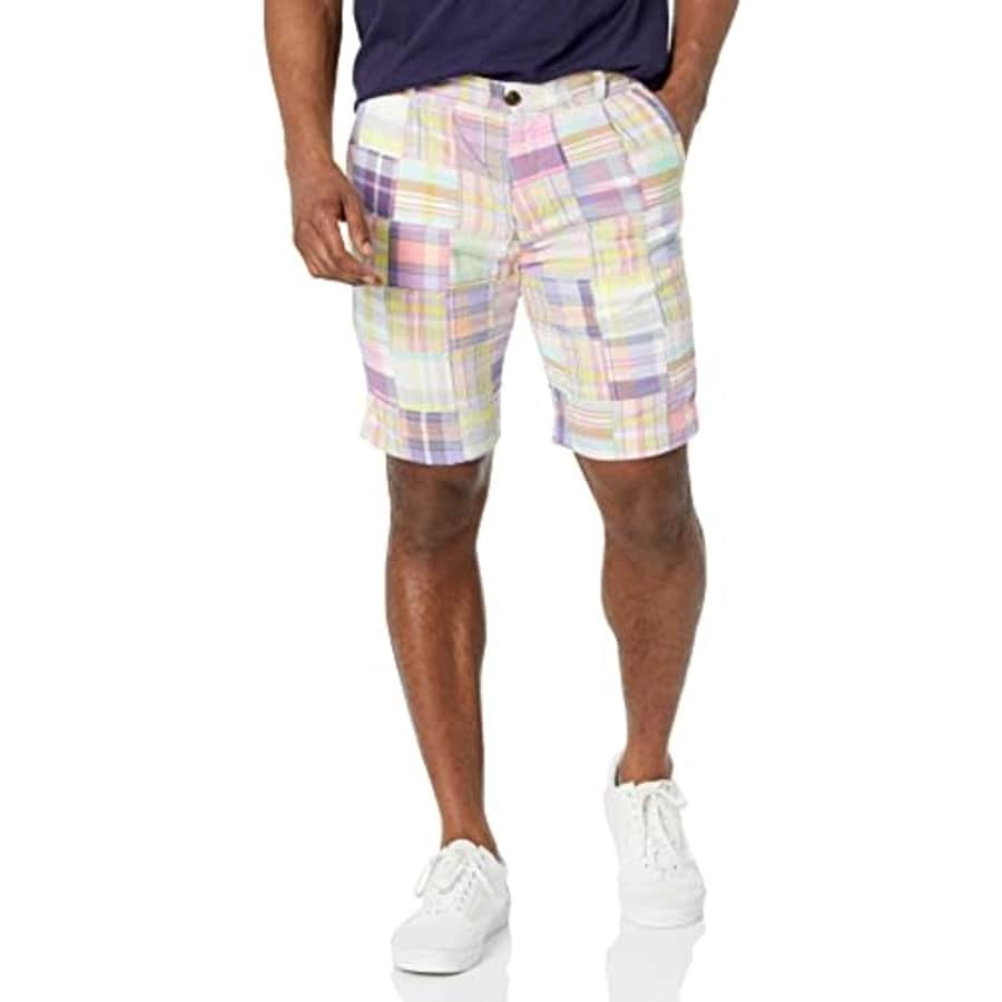 Brooks Brothers Men's Cotton Patchwork Madras Shorts, Pastel Multi, 30W for $60 Brooks Brothers Men's Cotton Patchwork Madras Shorts, Pastel Multi, 30W for $60