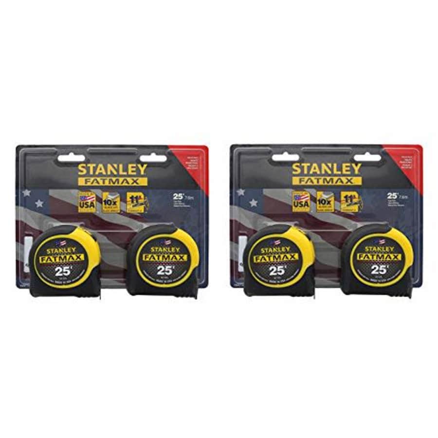 Stanley Consumer Tools FMHT74038 25' Fatmax Tape Measure, 2 Tape Measures per Pack, 4 Tape Measures for $49