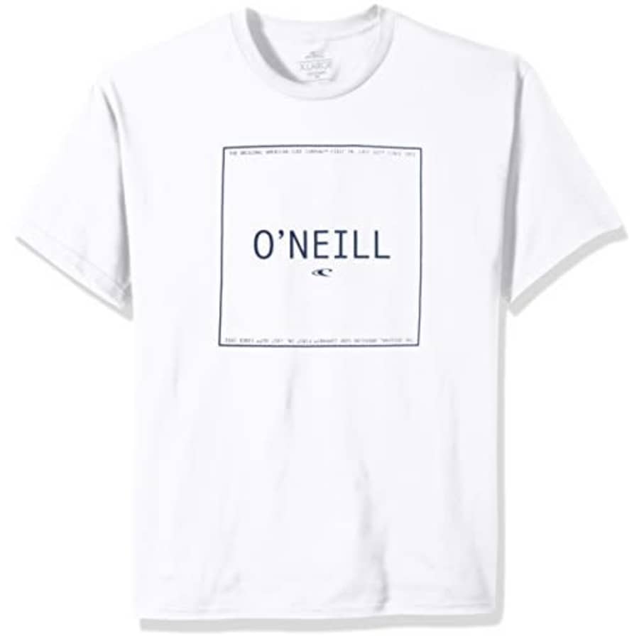 O'NEILL Men's Modern Fit Logo Short Sleeve T-Shirt, Tomato White, S for $17