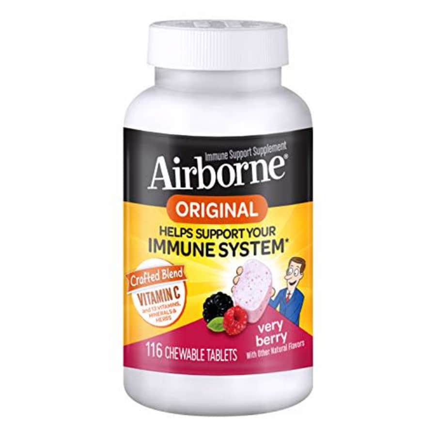 Airborne Vitamin C 1000mg (per serving) - Very Berry Chewable Tablets (116 count in a bottle), for $44 Airborne Vitamin C 1000mg (per serving) - Very Berry Chewable Tablets (116 count in a bottle), for $44