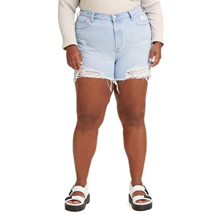 Levi's Women's Plus-Size 501 Original Shorts, (New) Samba Oja-Light Indigo, 22 for $35