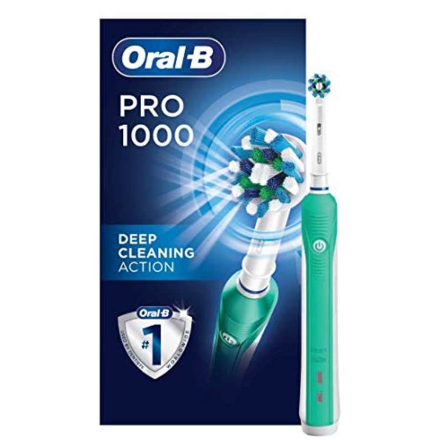 Oral-B 1000 CrossAction Electric Toothbrush, Green, Powered by Braun for $50