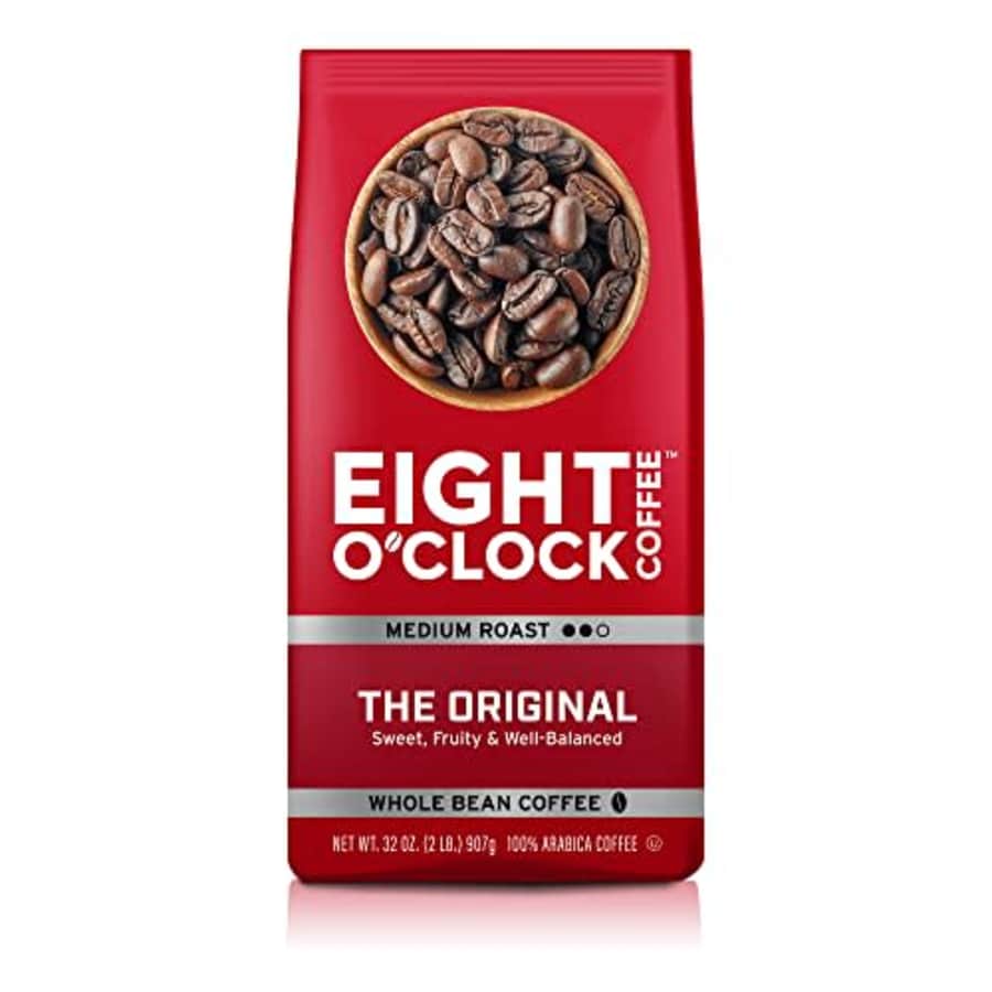 Eight O'Clock Coffee The Original, 32 Ounce (Pack of 1) Medium Roast Whole Bean Coffee, Sweet, for $15 Eight O'Clock Coffee The Original, 32 Ounce (Pack of 1) Medium Roast Whole Bean Coffee, Sweet, for $15
