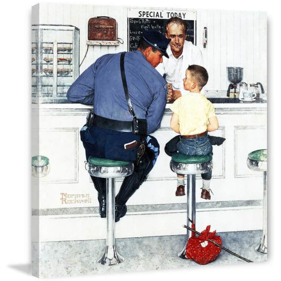 Marmont Hill Norman Rockwell's "Runaway" 40" x 40" Canvas Wall Art for $176 Marmont Hill Norman Rockwell's "Runaway" 40" x 40" Canvas Wall Art for $176