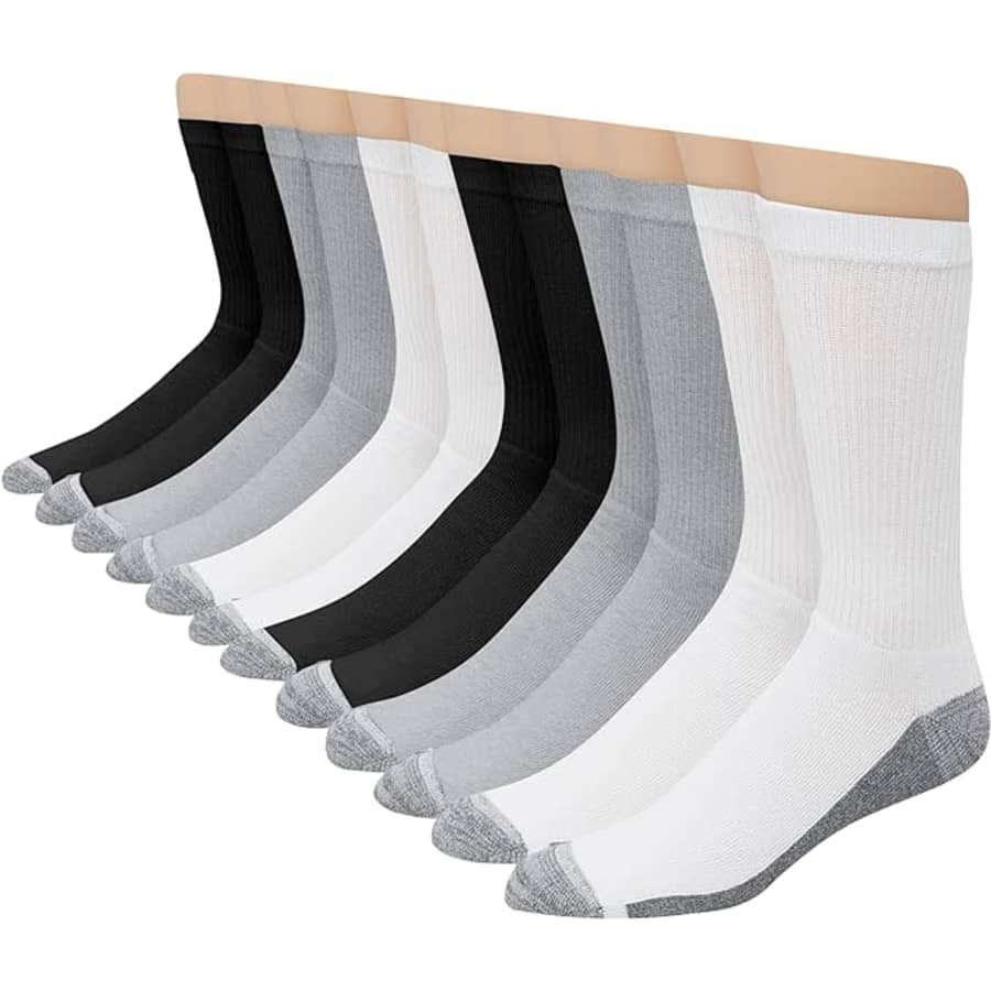 Hanes Men's Max Cushioned Crew Socks 12-Pack for $15 Hanes Men's Max Cushioned Crew Socks 12-Pack for $15