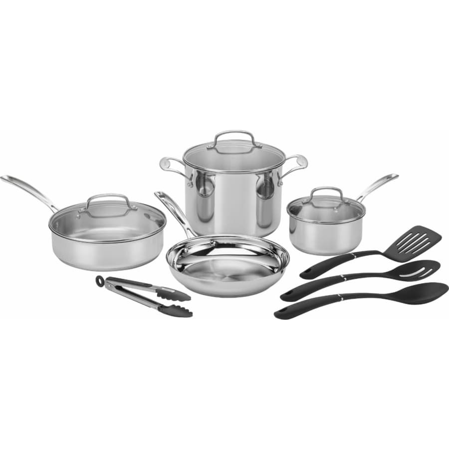 Cuisinart 11-Piece Stainless Steel Cookware Set for $50 Cuisinart 11-Piece Stainless Steel Cookware Set for $50