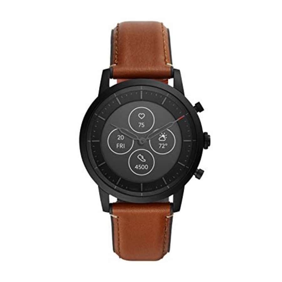 Fossil Men's Collider Stainless Steel Hybrid HR Smartwatch, Color: Black/Brown (Model: FTW7007) for $139 Fossil Men's Collider Stainless Steel Hybrid HR Smartwatch, Color: Black/Brown (Model: FTW7007) for $139