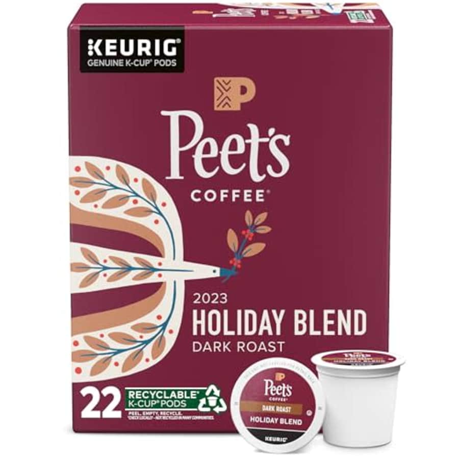 Peet's Coffee, Dark Roast K-Cup Coffee Pods for Keurig Brewers - Holiday Blend 2023 22 Count (1 for $26 Peet's Coffee, Dark Roast K-Cup Coffee Pods for Keurig Brewers - Holiday Blend 2023 22 Count (1 for $26