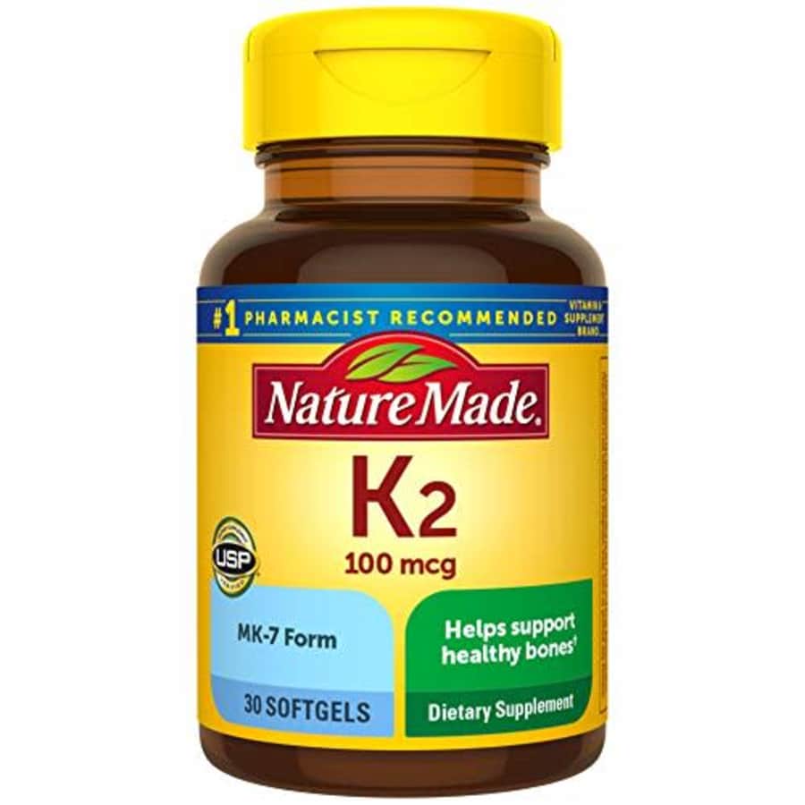 Nature Made Vitamin K2 100 mcg, Dietary Supplement for Bone Support, 30 Softgels, 30 Day Supply for $18