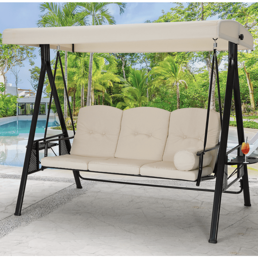 3-Person Outdoor Patio Swing Chair: $187 3-Person Outdoor Patio Swing Chair: $187