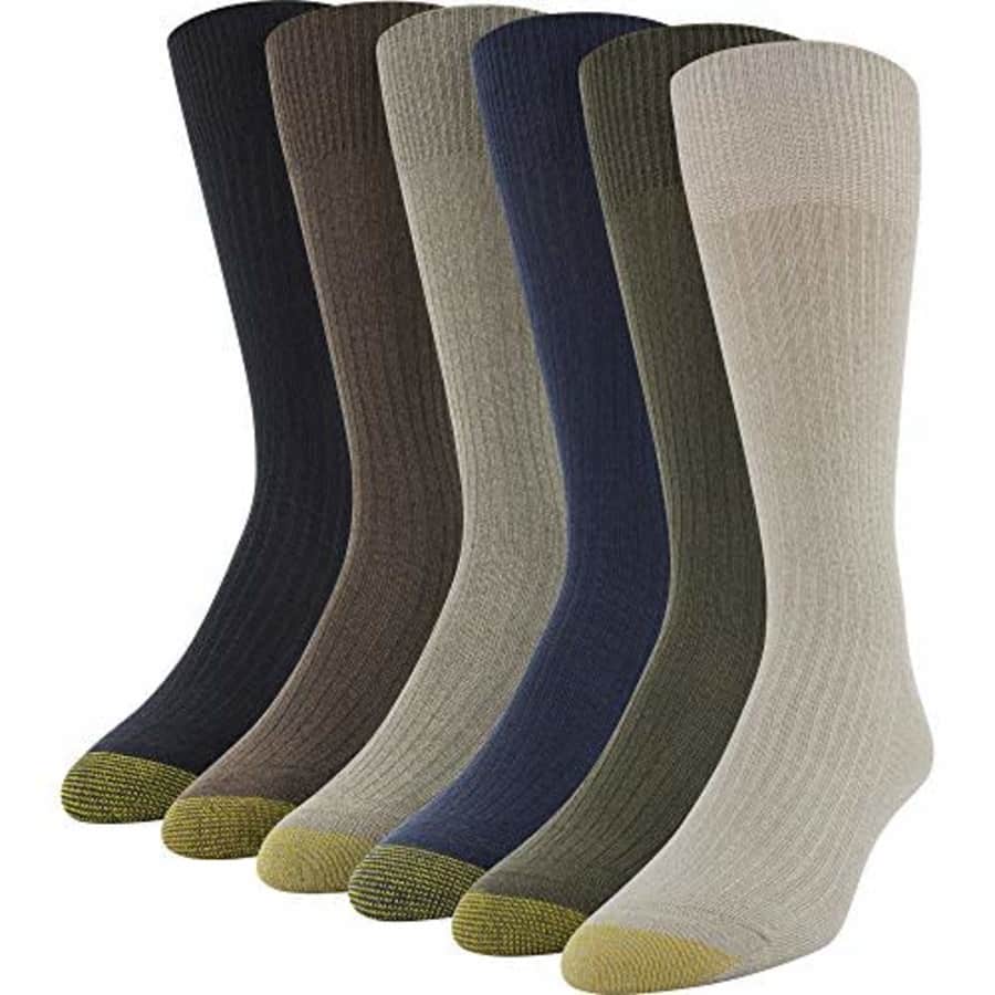Gold Toe Men's Stanton Crew Socks, Multipairs, Khaki/Loden (6-Pairs), Large for $20 Gold Toe Men's Stanton Crew Socks, Multipairs, Khaki/Loden (6-Pairs), Large for $20