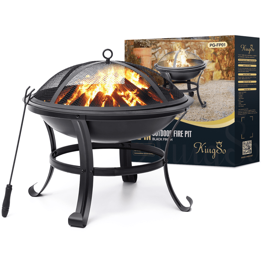 KingSo 22" Wood Burning Fire Pit for $50