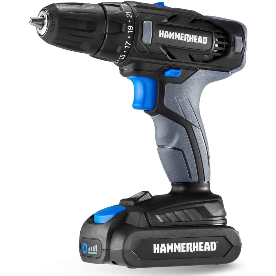Hammerhead 20V 2-Speed Cordless Drill Driver Kit for $41