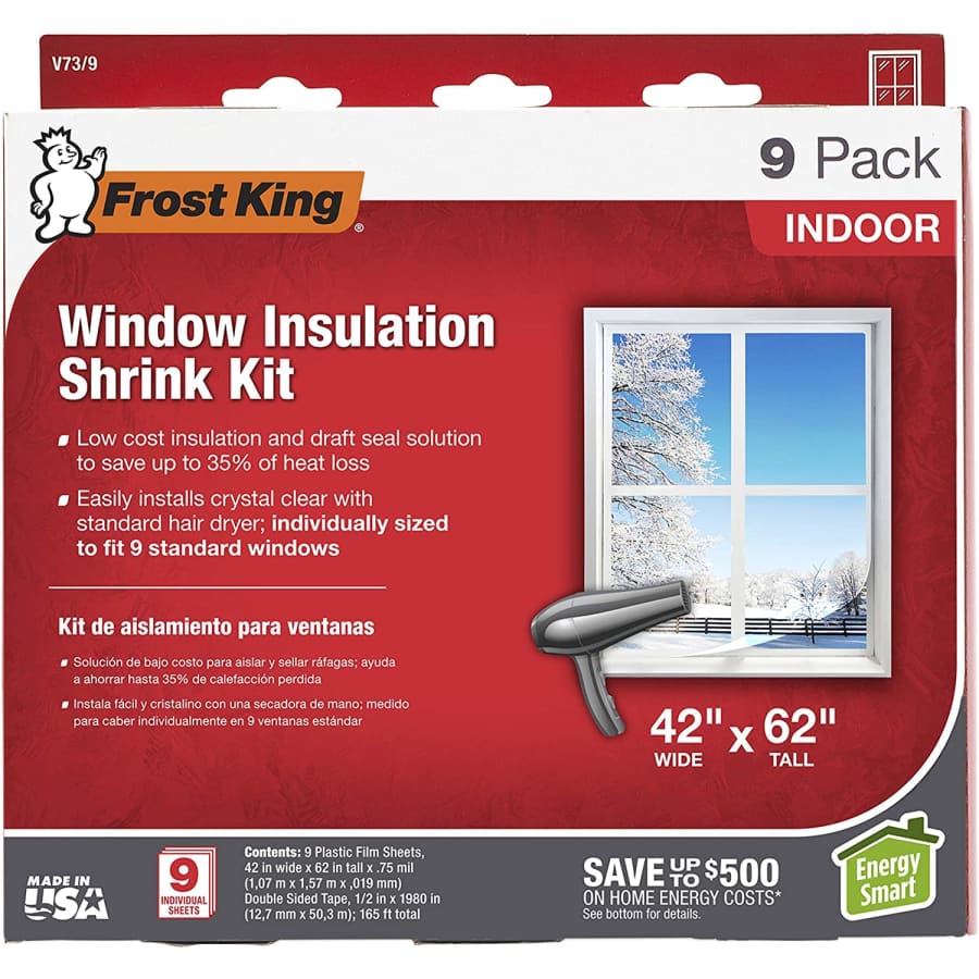 Frost King Indoor Window Insulation Shrink Kit 9-Pack for $16