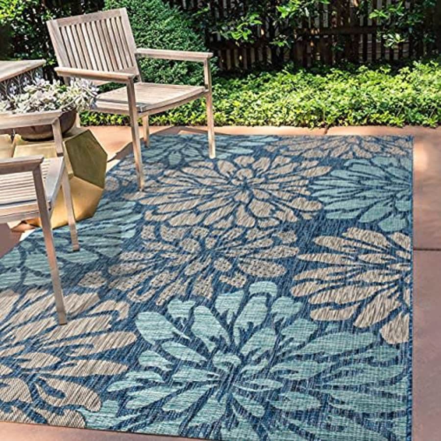 JONATHAN Y SMB110C-8 Zinnia Modern Floral Textured Weave Indoor Outdoor Area-Rug Bohemian Coastal for $121