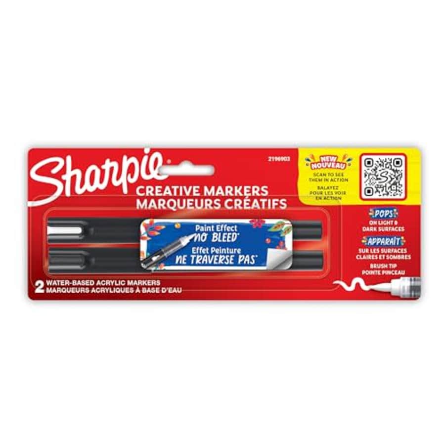 Sharpie Creative Acrylic Markers - Brush Tip, Set of 2 for $4