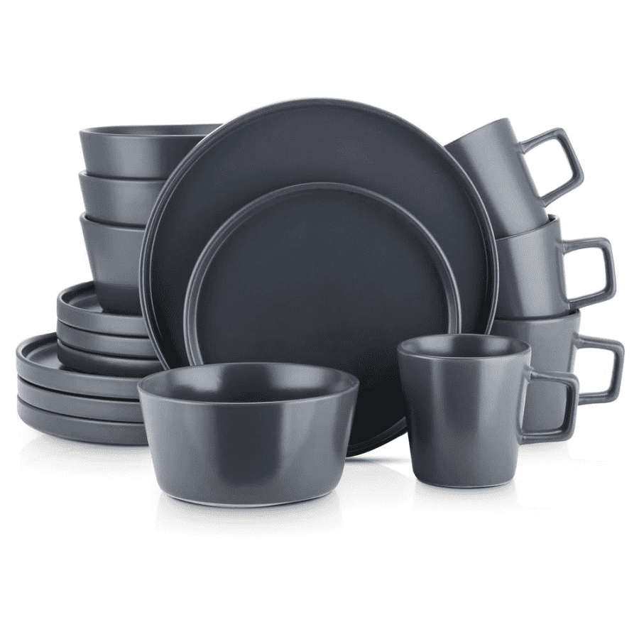 Stone Lain 16-Piece Modern Stoneware Dinnerware Set for $43 in cart