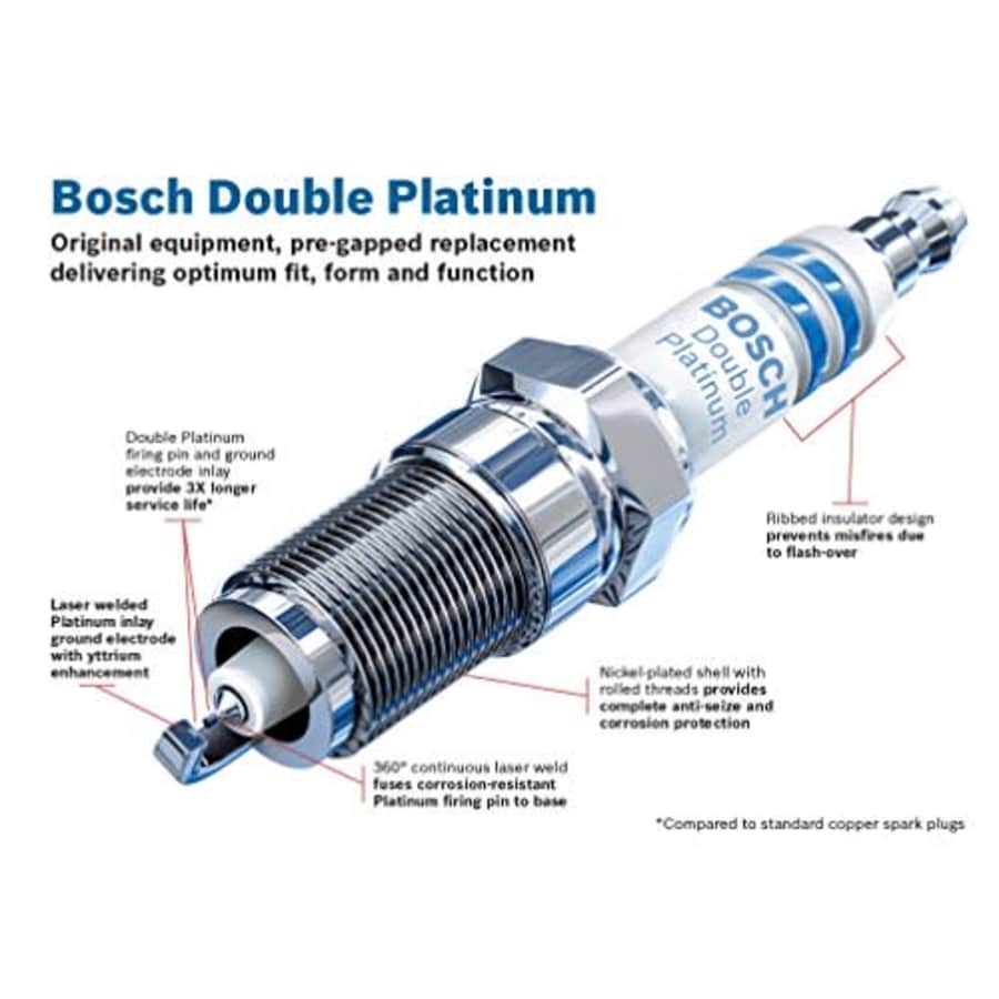 Bosch Automotive 8112 Double Platinum Spark Plug - Up to 3X Longer Life for Select Acura CL MDX TL; for $7