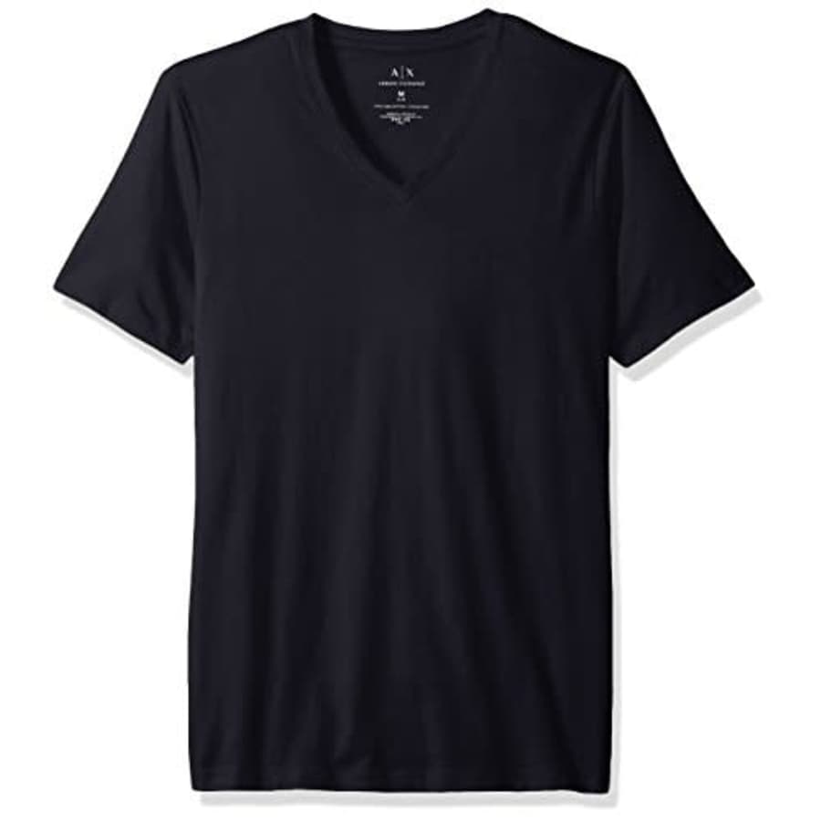 A|X Armani Exchange Men's Pima Cotton Jersey Short Sleeve V-Neck T-Shirt, Navy, XS for $29