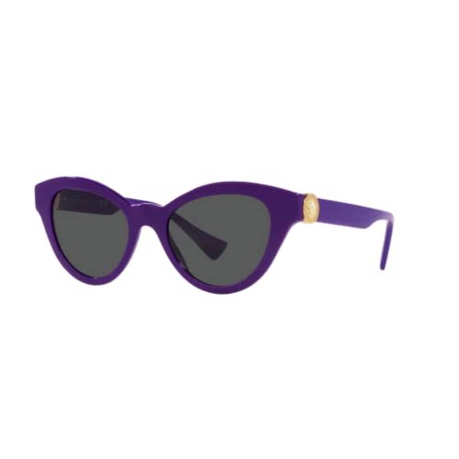 Versace Woman Sunglasses Purple Frame, Dark Grey Lenses, 52MM for $85 Versace Woman Sunglasses Purple Frame, Dark Grey Lenses, 52MM for $85