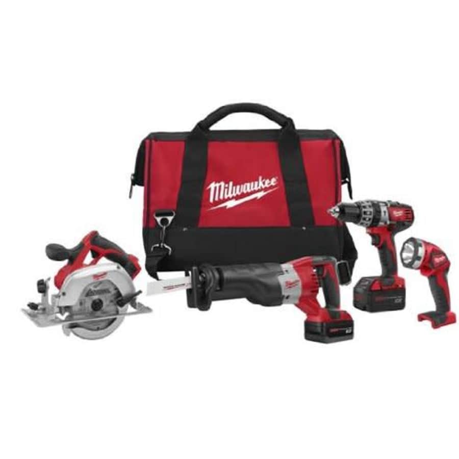 Milwaukee 2694-24 M18 18-Volt 4-Tool Cordless Combo Kit With Drill Flashlight Reciprocating and for $708