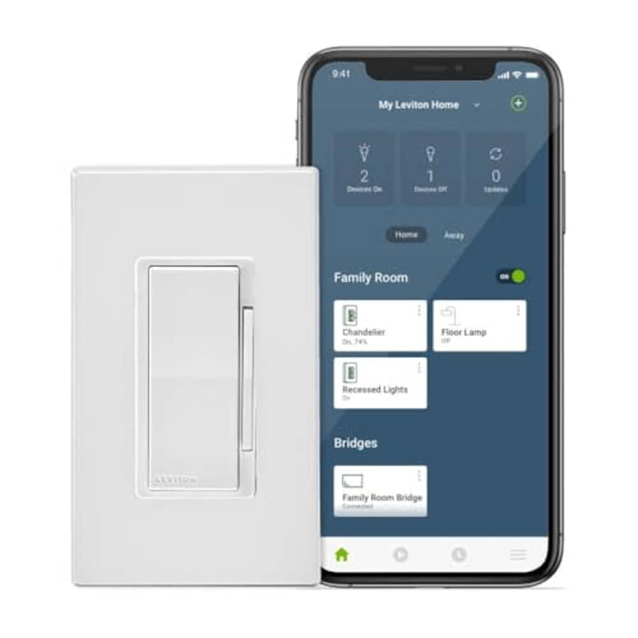 Leviton No-Neutral Decora Smart Dimmer Switch, Requires MLWSB Wi-Fi Bridge to Work with My Leviton, for $35