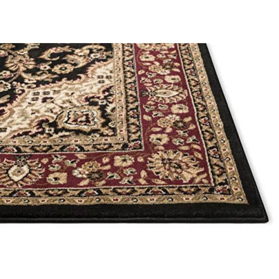 Well Woven Barclay Medallion Kashan Black Traditional Area Rug 3'11'' X 5'3'' for $47
