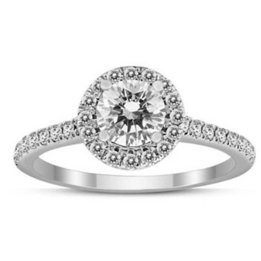 Szul Signature Quality 1-tcw Diamond Halo Ring in 14K White Gold for $788