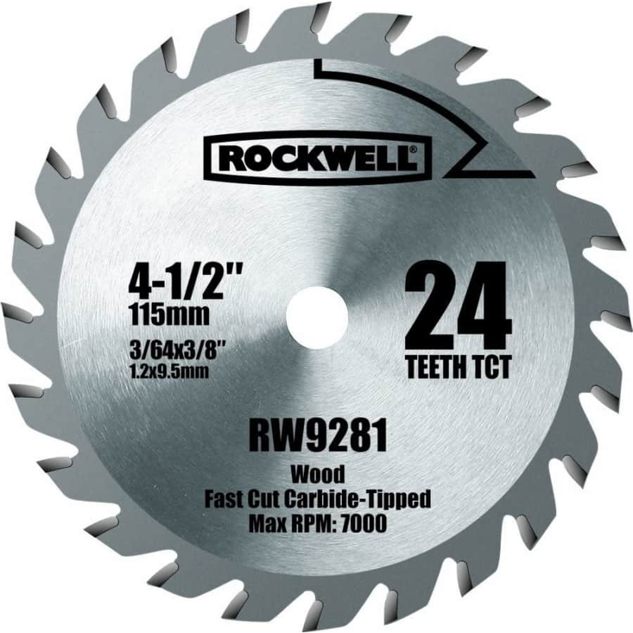 Rockwell 4-1/2" 24T Carbide Tipped Compact Circular Saw Blade for $15