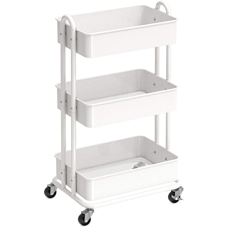 Simple Houseware Heavy Duty 3-Tier Metal Utility Rolling Cart for $37