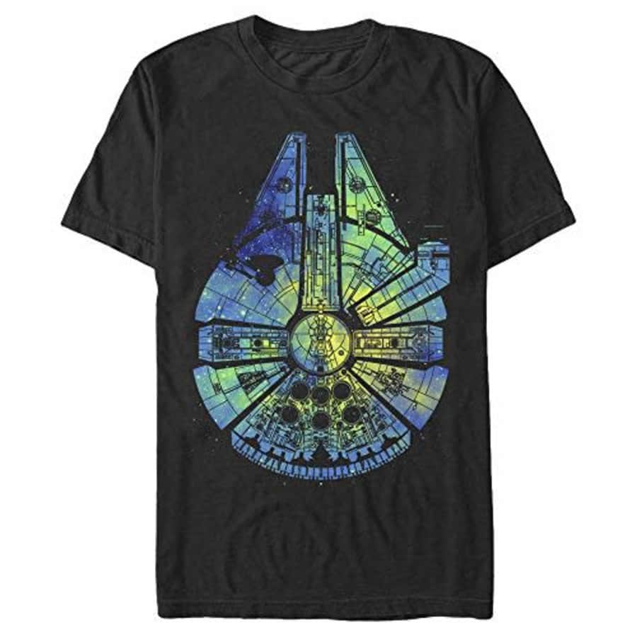 Star Wars Men's Psychedelic Millenium Falcon T-Shirt, Black, XX-Large for $19