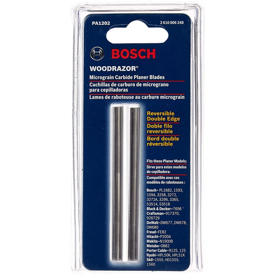Bosch Pair of Woodrazor Tungsten Carbide Planer Blades for $14