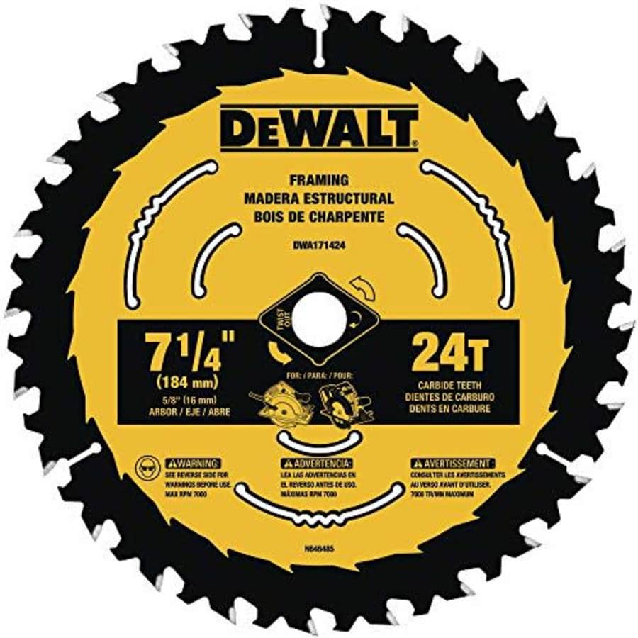 DeWalt 7-1/4" 24-Tooth Circular Saw Blade for $16 DeWalt 7-1/4" 24-Tooth Circular Saw Blade for $16