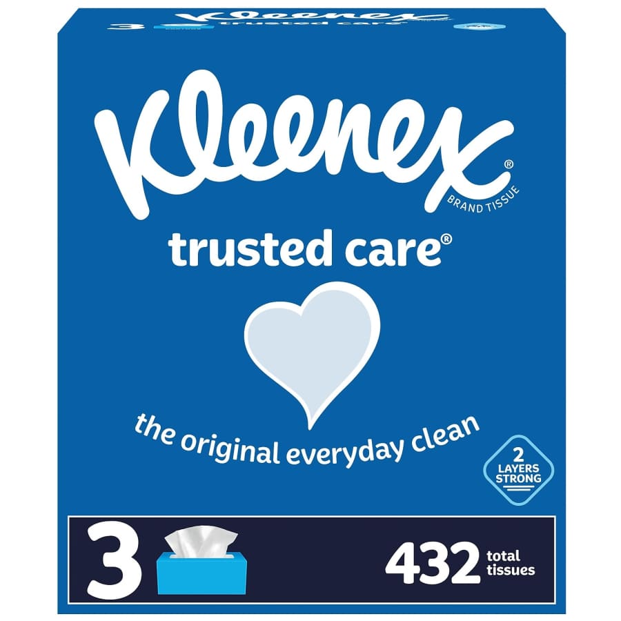 Kleenex Standard Facial Tissue 144-Count Box 3-Pack for $5