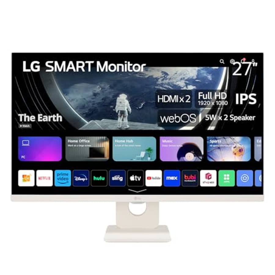 LG 27SR50F 27-inch Smart FHD IPS Monitor, webOS 23, HDR10, Airplay 2, Screen Share, Bluetooth, 5Wx2 for $167
