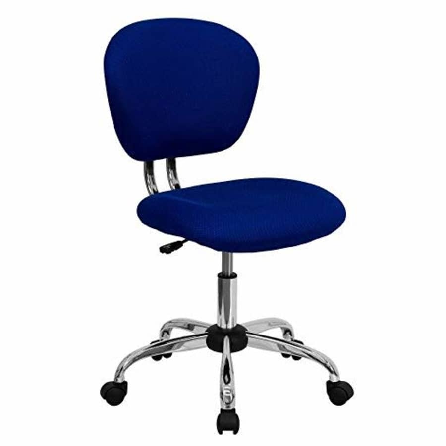 Flash Furniture Mid-Back Blue Mesh Padded Swivel Task Office Chair with Chrome Base for $88 Flash Furniture Mid-Back Blue Mesh Padded Swivel Task Office Chair with Chrome Base for $88