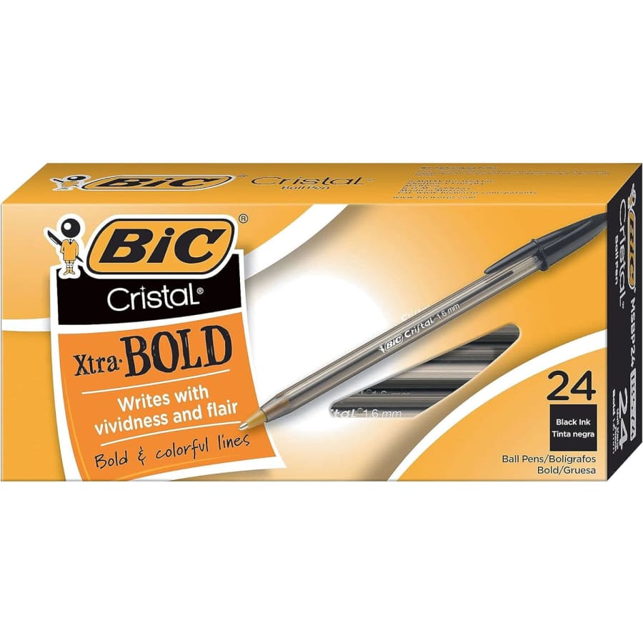BIC Cristal Xtra Bold Ballpoint Pen 24-Pack for $5 BIC Cristal Xtra Bold Ballpoint Pen 24-Pack for $5