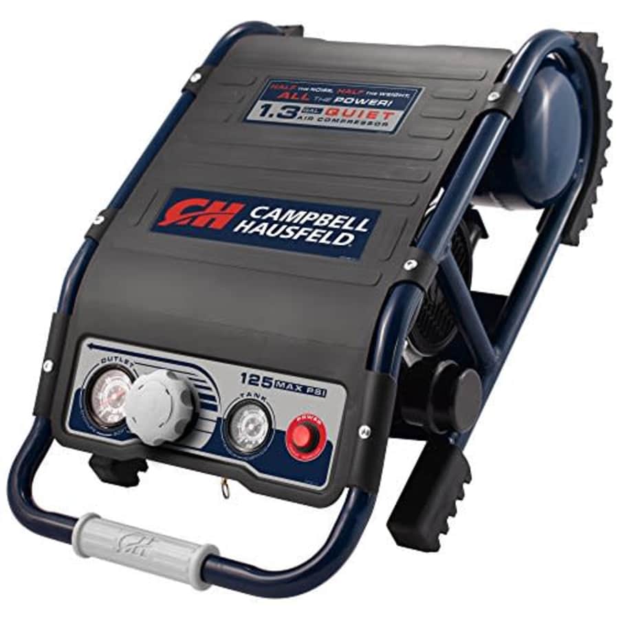 Campbell Hausfeld Quiet Air Compressor, Lightweight 29 Lbs, 1.3 gallon Slim Suitcase, Half The Noise, 4X The Life, for $312