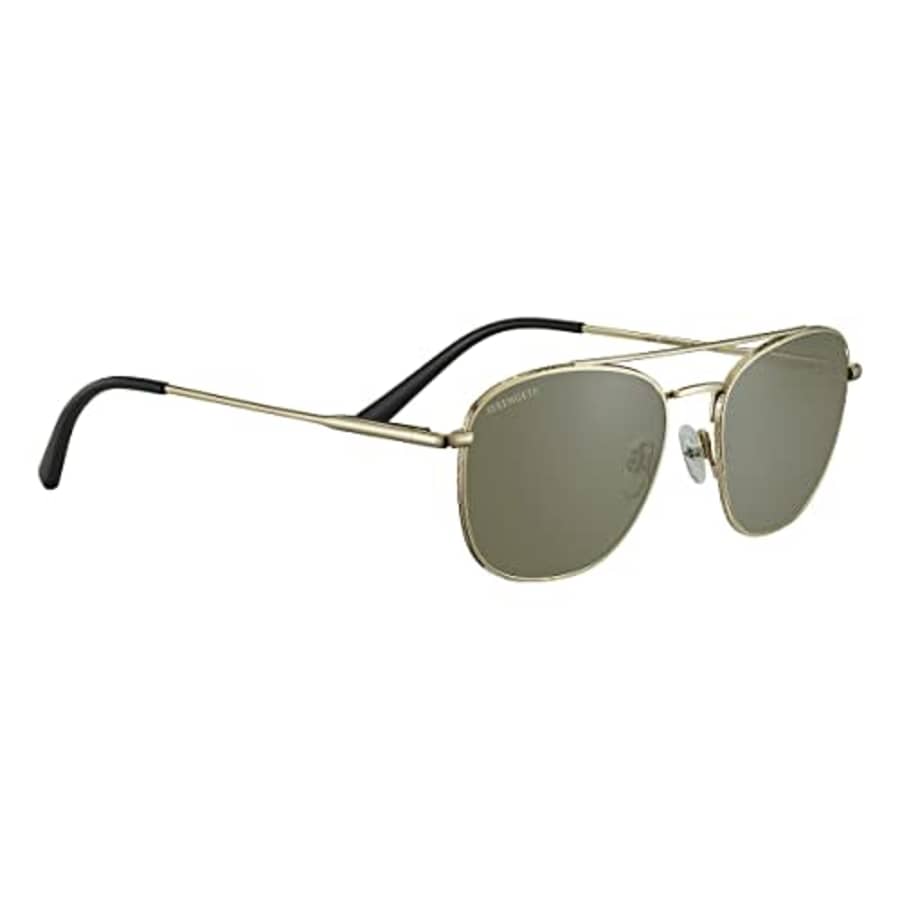 Serengeti Carroll Polarized Square Sunglasses, Shiny Light Gold, Medium for $141