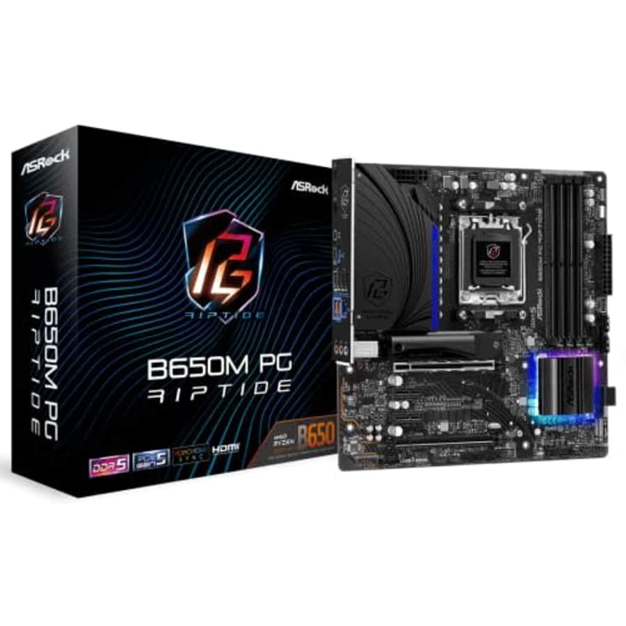 ASRock B650M PG Riptide AMD Ryzen 7000 Series Processors Motherboard for $130