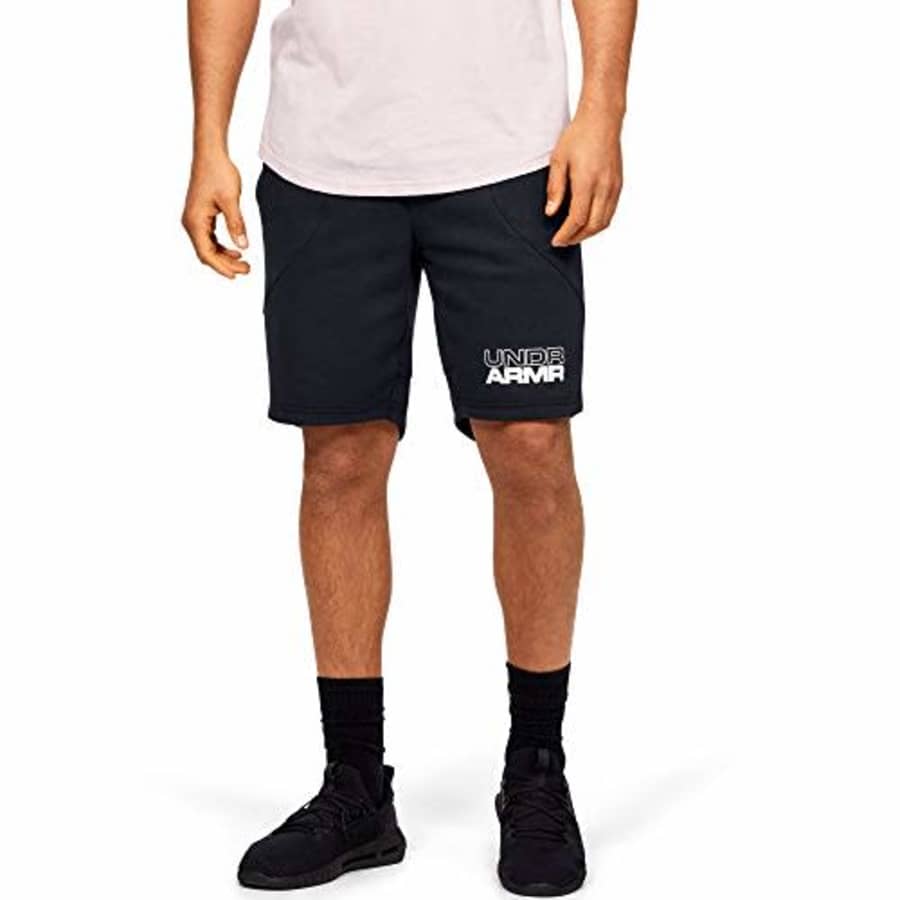 Under Armour Men's Baseline Fleece Basketball Shorts, Black (001)/White, Small for $35 Under Armour Men's Baseline Fleece Basketball Shorts, Black (001)/White, Small for $35