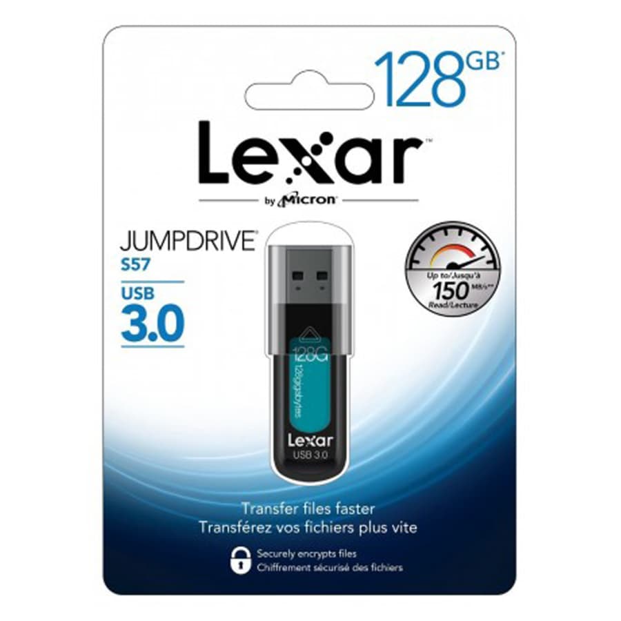 Lexar JumpDrive S57 128GB USB 3.0 Flash Drive for $15