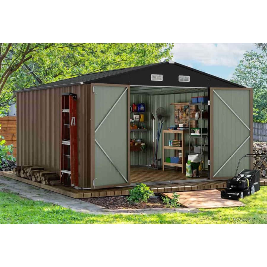 Patiowell 10x10-Foot Metal Shed with Optional Floor Base From $671