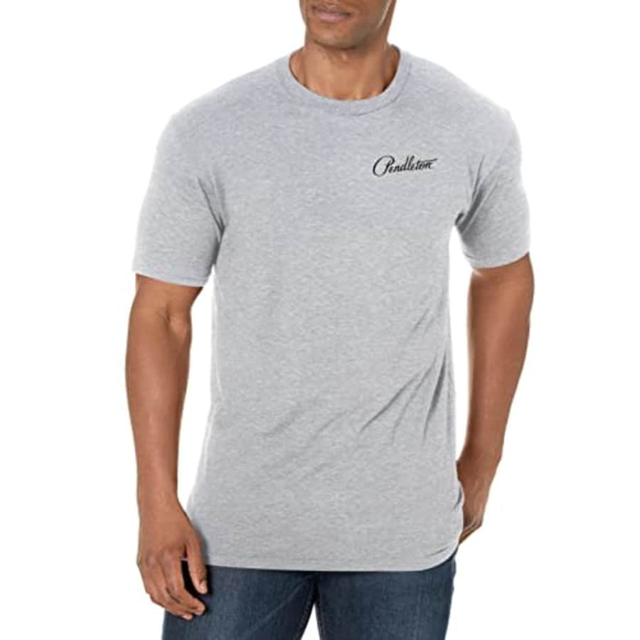 Pendleton Men's Classic Fit Graphic T-Shirt, Heather Grey/Multi, Large for $27