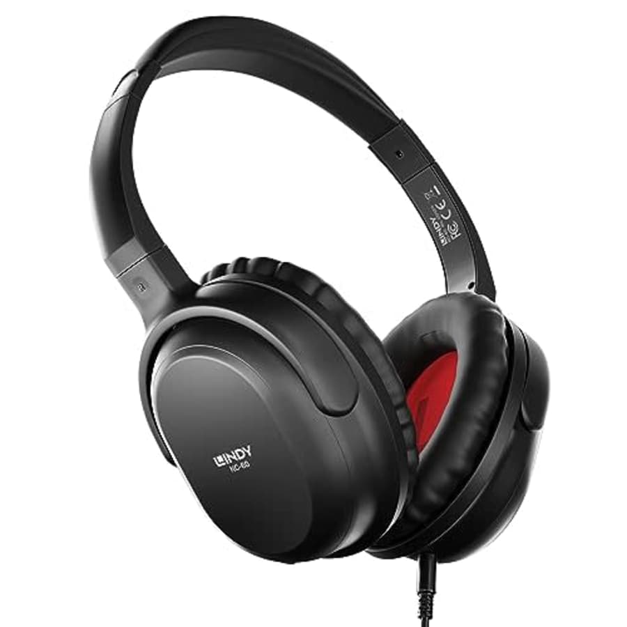 Lindy NC-60 Wired Active Noise Cancelling (ANC) Headphones, 40mm Drivers, 72hrs Battery, Reduces for $77