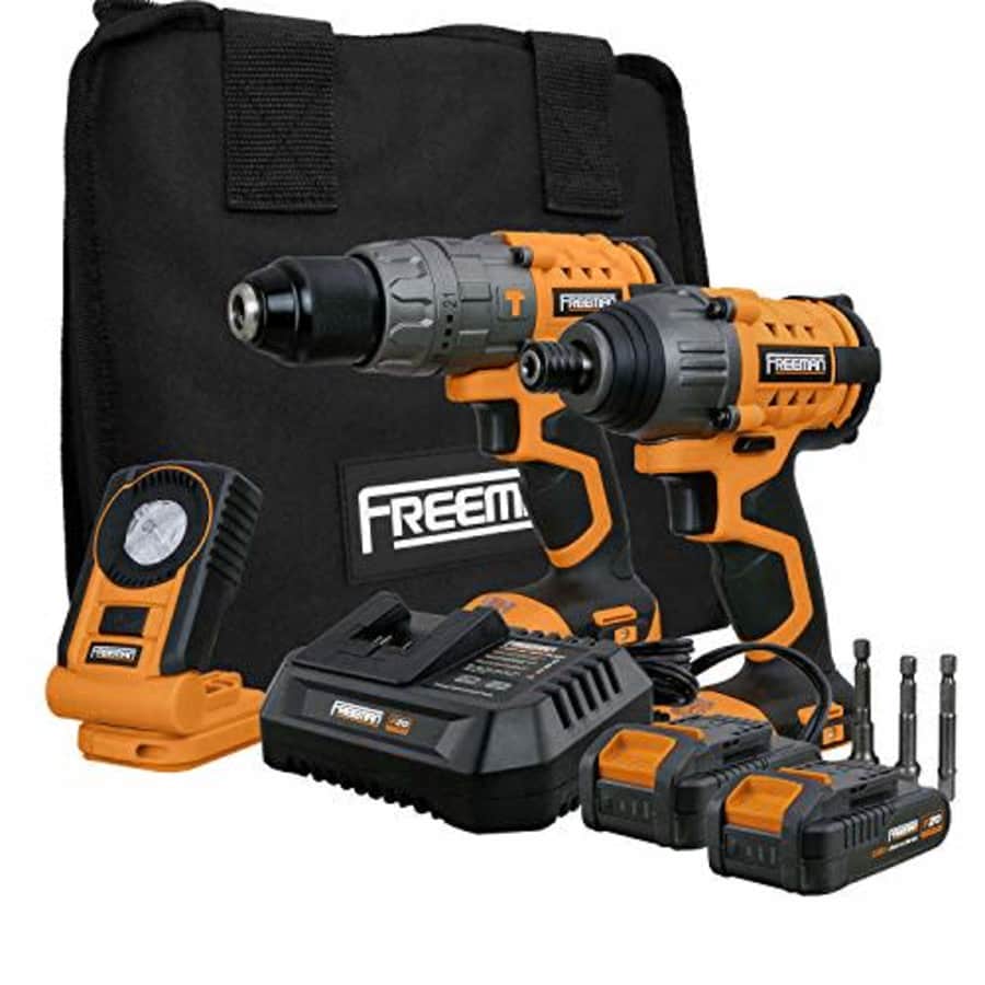 Freeman PECCKT 20 Volt Cordless Hammer Drill, 20 Volt Cordless Impact Driver and LED Light Combo for $199 Freeman PECCKT 20 Volt Cordless Hammer Drill, 20 Volt Cordless Impact Driver and LED Light Combo for $199