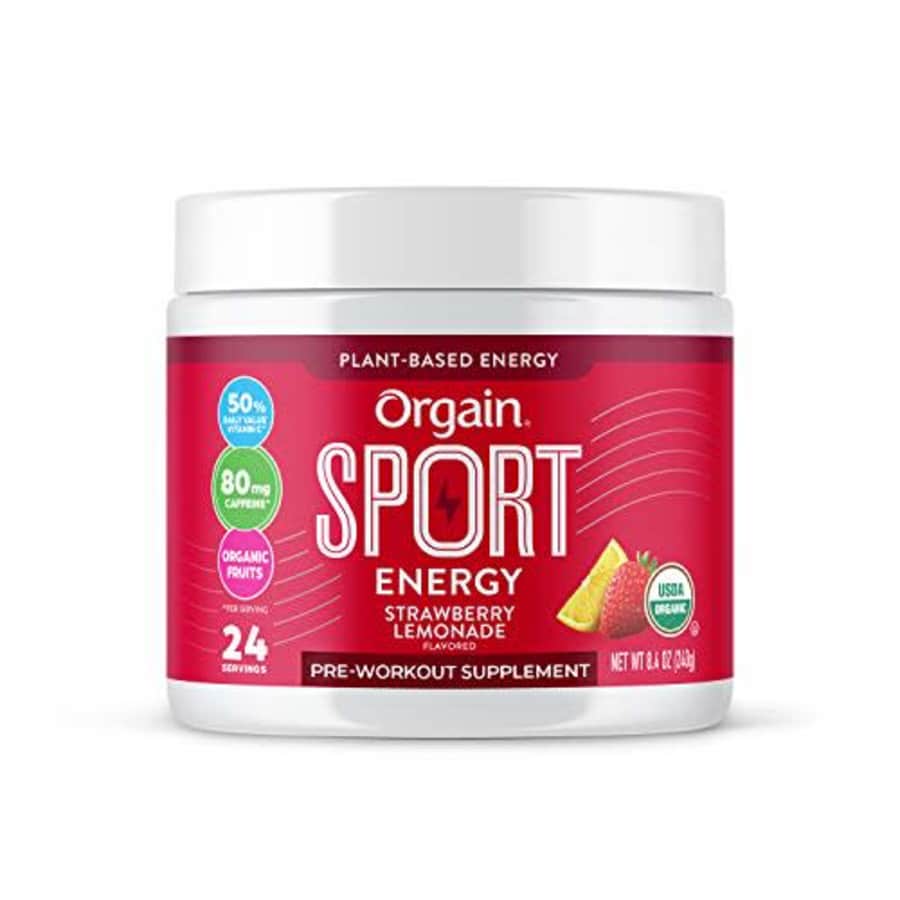 Orgain Strawberry Lemonade Sport Energy Pre-Workout Powder - Made with Green Coffee Beans, Organic for $14 Orgain Strawberry Lemonade Sport Energy Pre-Workout Powder - Made with Green Coffee Beans, Organic for $14