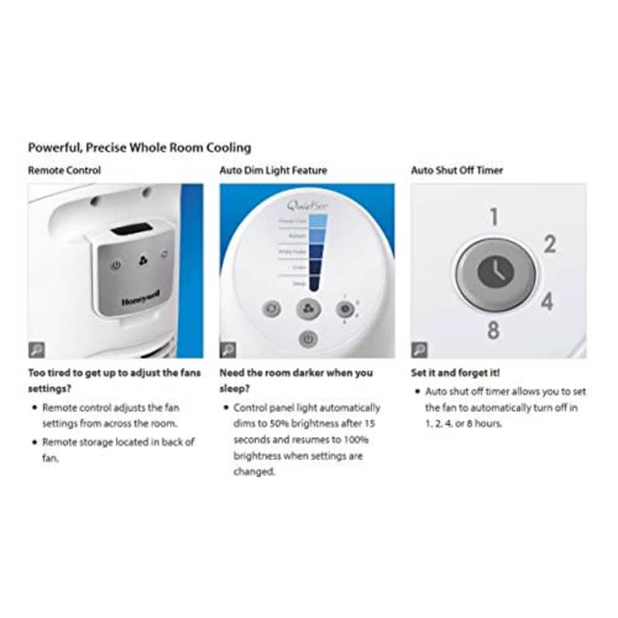 Honeywell QuietSet Whole Room Oscillating Tower Fan (5 Speed Settings, Oscillating 80, Timer for $69