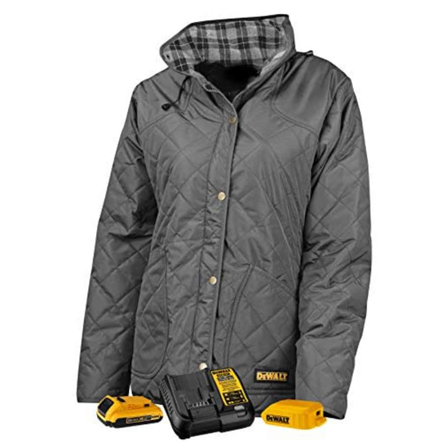 DEWALT DCHJ084CD1-3X Woman's Flannel Lined Diamond Quilted Jacket, 3X, Charcoal for $389 DEWALT DCHJ084CD1-3X Woman's Flannel Lined Diamond Quilted Jacket, 3X, Charcoal for $389