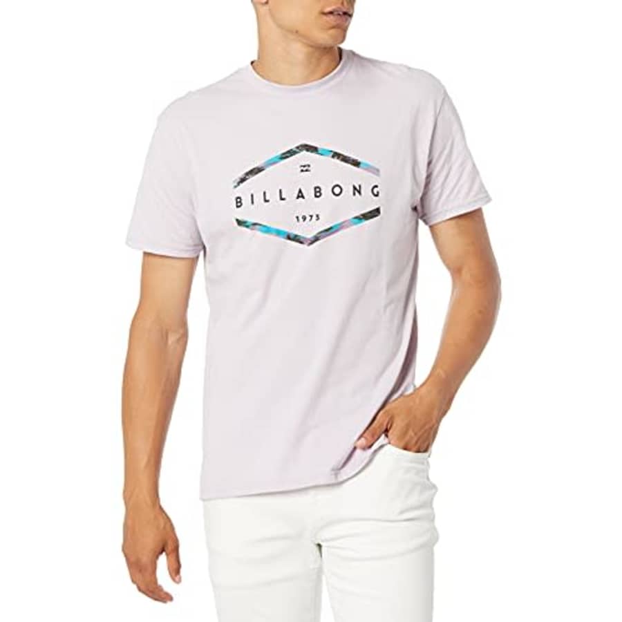 Billabong Men's Short Sleeve Premium Logo Graphic T-Shirt, Entry Light Lavender, Large for $25